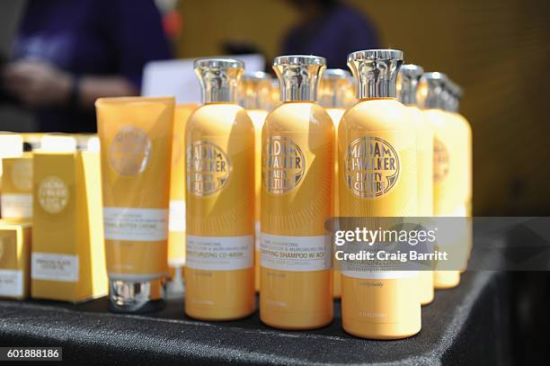 View of the Madam C.J. Walker Beauty Culture booth during the 2016 Essence Street Style Block Party at DUMBO on September 10, 2016 in Brooklyn...