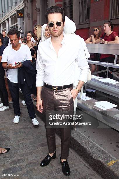 Singer Mayer Hawthorne attends the Rebecca Minkoff fashion show during New York Fashion Week: The Shows September 2016 at Magnum New York on...
