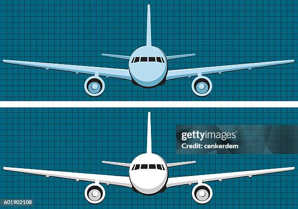 front view plane - plane engine stock illustrations