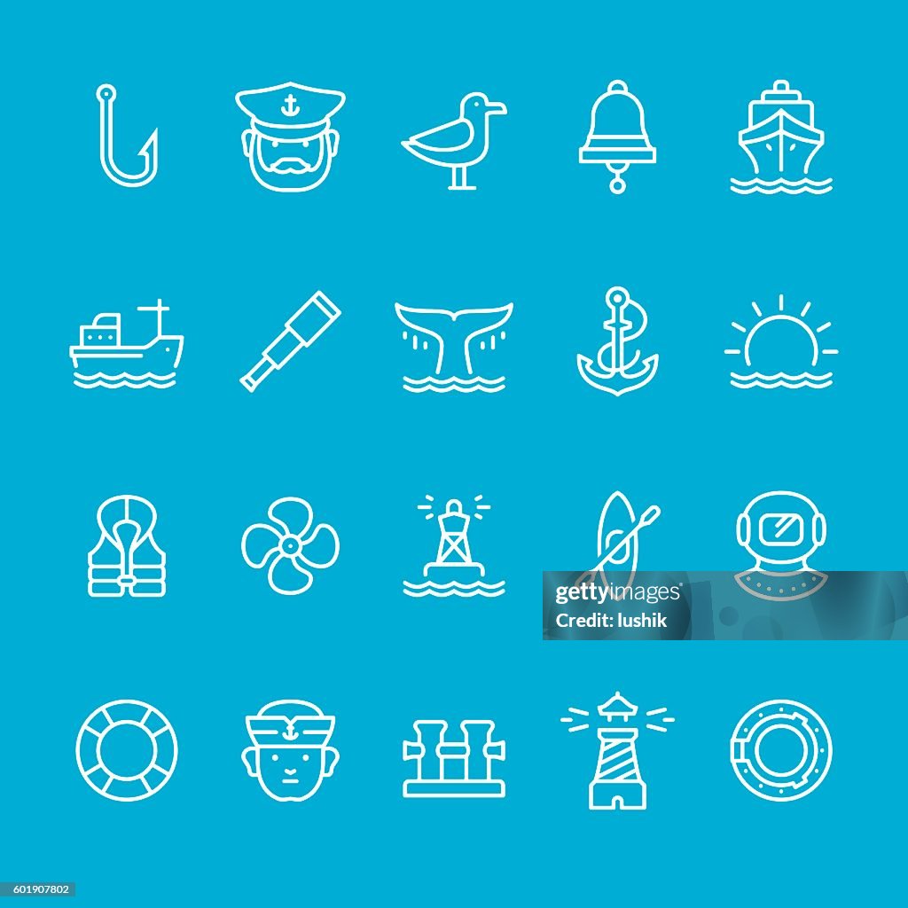Iconos vectoriales náuticos