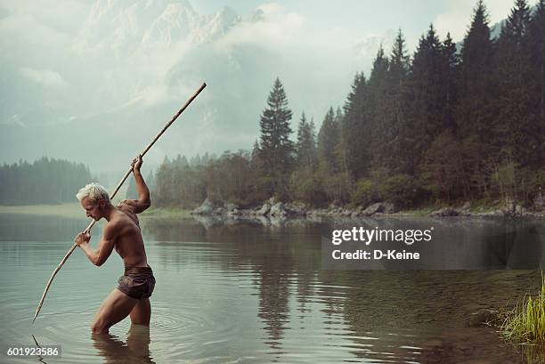 fisherman - harpoen stockfoto's en -beelden