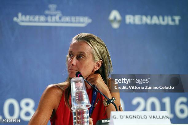 Giulia D'Agnolo Vallan attends the press conference for 'La La Land' during the 73rd Venice Film Festival at on August 31, 2016 in Venice, Italy.