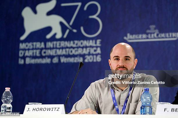 Producer Jordan Horowitz attends the press conference for 'La La Land' during the 73rd Venice Film Festival at on August 31, 2016 in Venice, Italy.