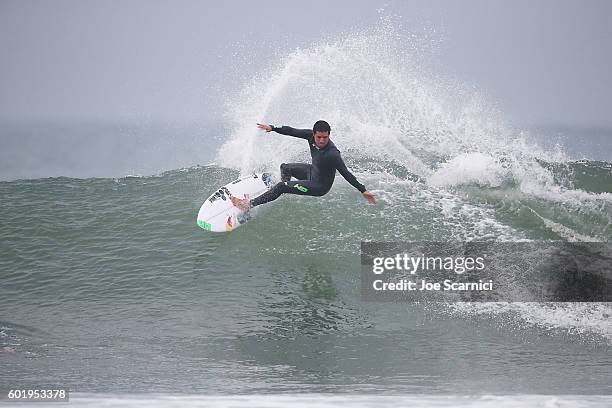Adriano de Souza of Brazil in action during a free surf at the 2016 Hurley Pro at Trestles at San Onofre State Beach on September 10, 2016 in Lower...