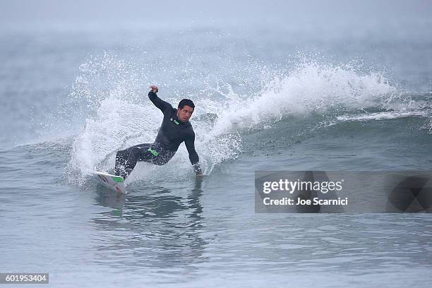 Adriano de Souza of Brazil in action during a free surf at the 2016 Hurley Pro at Trestles at San Onofre State Beach on September 10, 2016 in Lower...