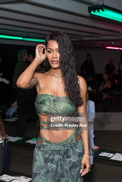 Teyana Taylor attends Baja East Front Row during New York Fashion Week at 25 Beekman on September 9, 2016 in New York City.