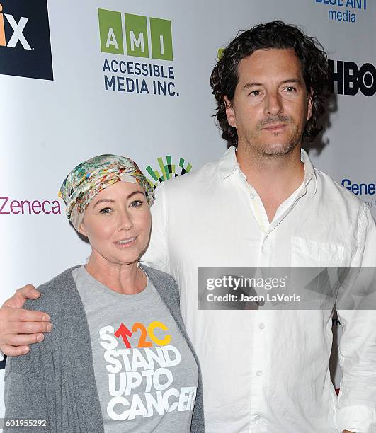 Actress Shannen Doherty and Kurt Iswarienko attend Hollywood Unites For The 5th Biennial Stand Up To Cancer , A Program Of The Entertainment Industry...