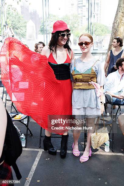 Model Hari Neff and performance artist and actor India Salvor Menuez attend the Eckhaus Latta spring 2017 show- Front Row - September 2016 - New York...