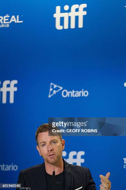 "American Pastoral" director and star, Ewan McGregor speaks at the film's press conference following it's premiere at the Toronto International Film...