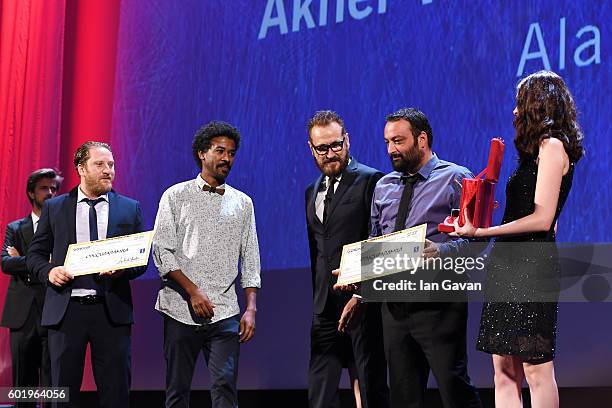 Director Ala Eddine Slim and actor Jawher Soudani receive the Lion of the Future 'Luigi de Laurentiis' Venice award for the movie 'The Last of Us'...