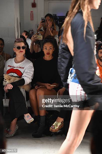 Kelly Osbourne and Bella Harris attend the Namilia fashion show during New York Fashion Week September 2016 at The Gallery, Skylight at Clarkson Sq...