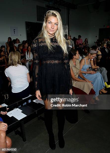 Model Jessica Hart attend Dion Lee Front Row September 2016 during New York Fashion Week at Pier 59 Studios on September 10, 2016 in New York City.
