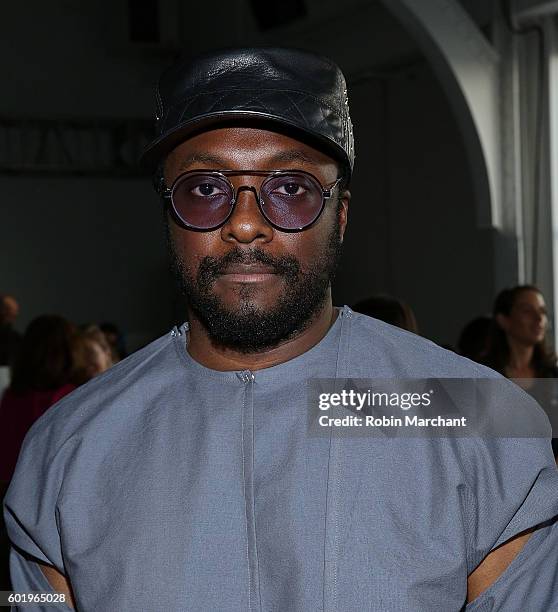 William 'Will .i. Am' Adams attends Dion Lee Front Row September 2016 during New York Fashion Week at Pier 59 Studios on September 10, 2016 in New...