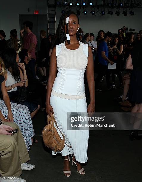 Kelela attends Dion Lee Front Row September 2016 during New York Fashion Week at Pier 59 Studios on September 10, 2016 in New York City.