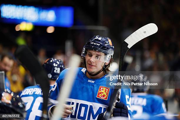 Erik Haula of Finland during the Pre World Cup of Hockey match between Sweden and Finland at Scandinavium on September 10, 2016 in Gothenburg, Sweden.