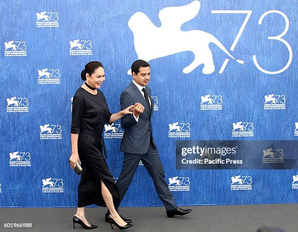 Actress Charo Santos-Concio and actor John Lloyd Cruz attends 'Ang Babaeng Humayo ' Photocall during the 73rd Venice Film Festival.