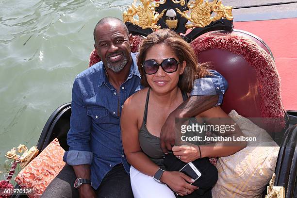 Brian McKnight and Leilani Mendoza In Venice as part of Celebrity Fight Night Italy Benefiting The Andrea Bocelli Foundation and The Muhammed Ali...