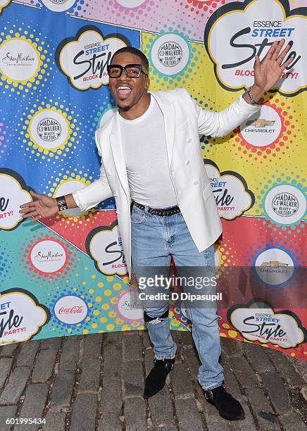 Designer Romeo Hunte attends the 2016 Essence Street Style Block Party at DUMBO on September 10, 2016 in Brooklyn Borough of New York City.