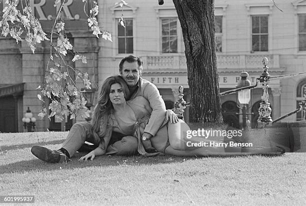 American film director and producer Russ Meyer with his fiancee, actress Edie Williams, New York City, USA, 4th May 1970.
