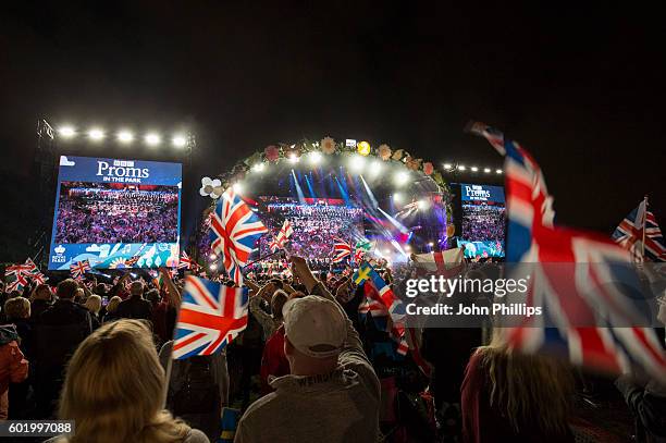 Members of the public during the BBC Proms In The Park at Hyde Park on September 10, 2016 in London, England.