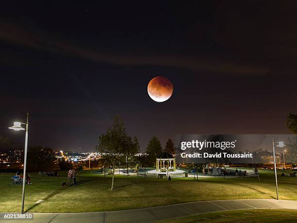 blood moon - total lunar eclipse stock pictures, royalty-free photos & images