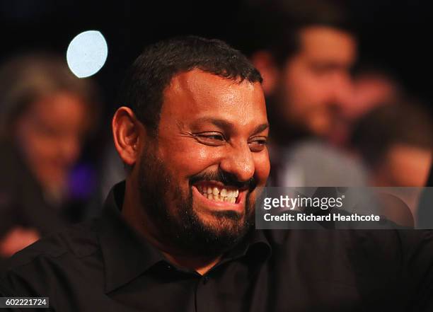 Prince Naseem Hamed looks on from ringside at The O2 Arena on September 10, 2016 in London, England.