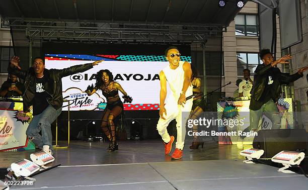 Singer Ayo Jay performs on stage during the 2016 Essence Street Style Block Party at DUMBO on September 10, 2016 in Brooklyn Borough of New York City.