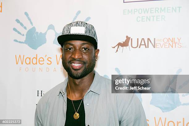 Dwyane Wade attends Nickelodeon's Road To Worldwide Day of Play With Dwyane Wade at Willie Mae Morris Empowerment Center on September 10, 2016 in...