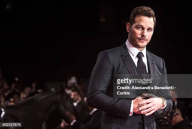 Chris Pratt attends the 'The Magnificent Seven' Premiere during the 73rd Venice Film Festival at Palazzo del Casino on September 10, 2016 in Venice,...