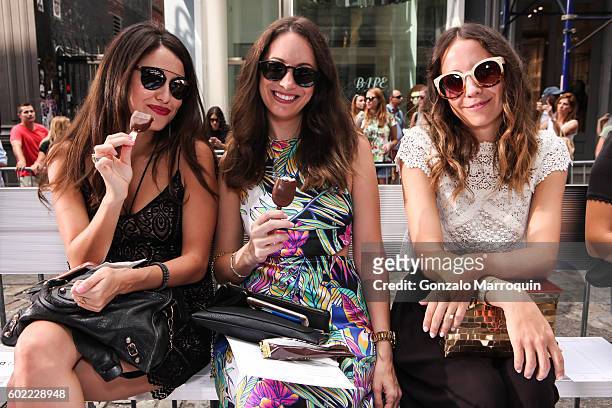 Courtney Spritzer, Stephanie Cartin,Sarah Cassar at the Rebecca Minkoff - Front Row - September 2016 - New York Fashion Week: The Shows at Rebecca...