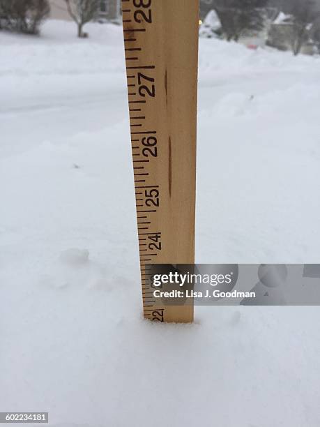 extreme weather - blizzard - meter stick stock pictures, royalty-free photos & images