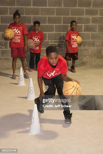 General view of atmosphere at the Nickelodeon Road To Worldwide Day of Play With Dwyane Wade at Willie Mae Morris Empowerment Center on September 10,...
