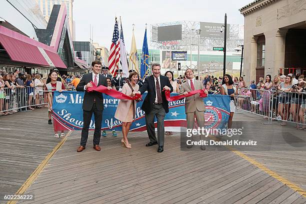 Sam Haskell, Lynn Weidner, Josh Randall and Tammy Haddad appear during Miss America 2017 - Show Me Your Shoes Parade on the Atlantic City Boardwalk...