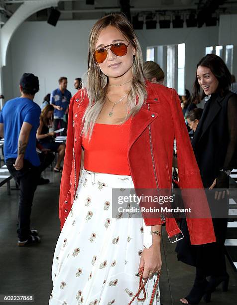 Danielle Bernstein attends Dion Lee Front Row September 2016 during New York Fashion Week at Pier 59 Studios on September 10, 2016 in New York City.