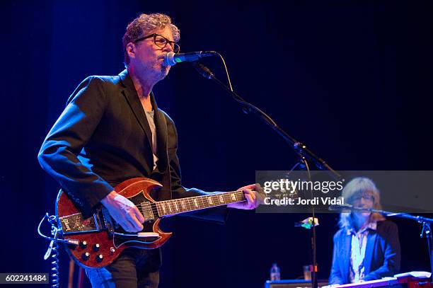 Gary Louris and Karen Grotberg of The Jayhawks perform on stage during Take Root Festival 2016 at Oosterpoort on September 10, 2016 in Groningen,...