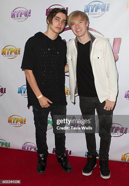 Social media stars Sam Golbach and Colby Brockand attend Hype Events LA Hosts Celebrity Gifting Suite in celebration of the Emmy Awards at Sportsmenâ...