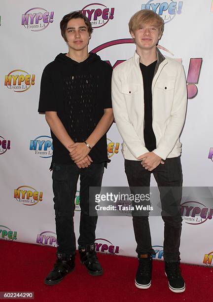 Social media stars Sam Golbach and Colby Brockand attend Hype Events LA Hosts Celebrity Gifting Suite in celebration of the Emmy Awards at Sportsmenâ...