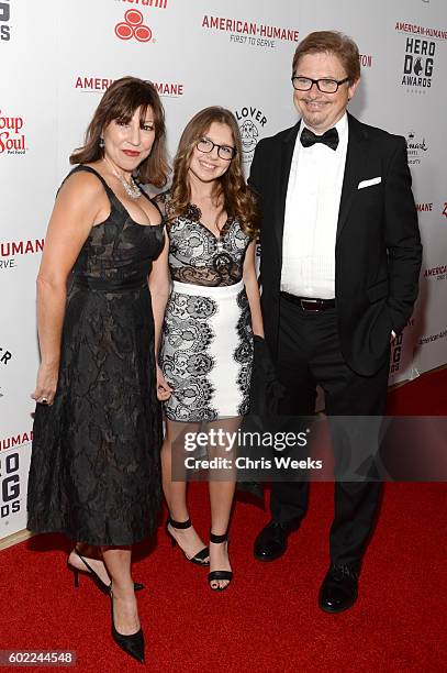 Actor Dave Foley, wife Chrissy Guerrero and daughter Alina Foley attend the Sixth Annual American Humane Association Hero Dog Awards at The Beverly...