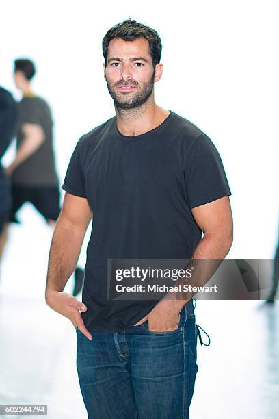 Designer Jonathan Simkhai attends the Jonathan Simkhai fashion show during September 2016 MADE Fashion Week: The Shows at The Arc, Skylight at...