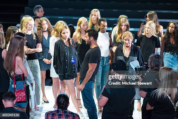 Designer Jonathan Simkhai attends the Jonathan Simkhai fashion show during September 2016 MADE Fashion Week: The Shows at The Arc, Skylight at...