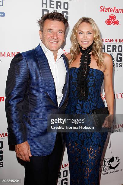 Businessman Robert Herjavec and Kym Johnson attend the Sixth Annual American Humane Association Hero Dog Awards at The Beverly Hilton Hotel on...