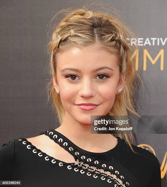 Actress G. Hannelius arrives at the 2016 Creative Arts Emmy Awards at Microsoft Theater on September 10, 2016 in Los Angeles, California.