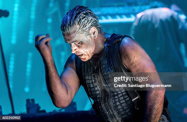 Till Lindemann of Rammstein performs during a show as part of the Maximus Festival at Parque de la Ciudad on September 10, 2016 in Buenos Aires,...