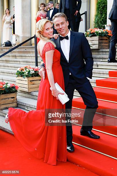 German actress Melanie Marschke and german actor Marco Girnth attend the Leipzig Opera Ball 2016 on September 10, 2016 in Leipzig, Germany.