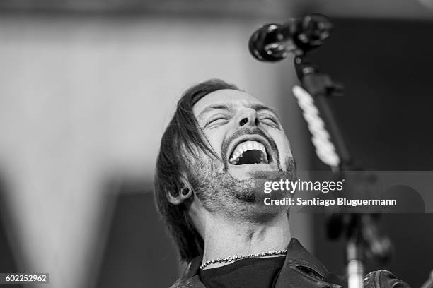 Matthew Tuck of Bullet For My Valentine sings during a show as part of the Maximus Festival at Parque de la Ciudad on September 10, 2016 in Buenos...