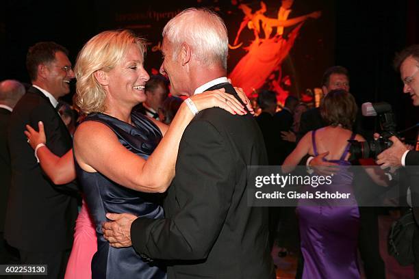 Matthias Mueller, CEO Volkswagen AG and his partner Barbara Rittner dance during the Leipzig Opera Ball 'Let's dance Dutch' at alte Oper on September...