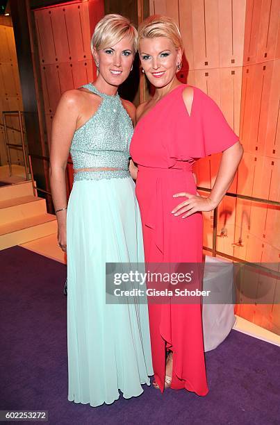 Kamilla Senjo and her sister Juliana Senjo during the Leipzig Opera Ball 'Let's dance Dutch' at alte Oper on September 10, 2016 in Leipzig, Germany.