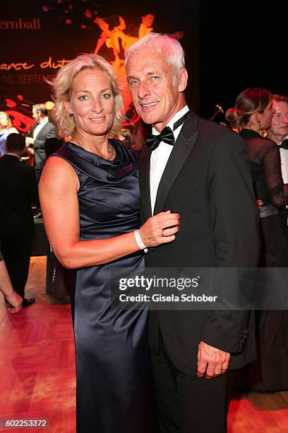 Matthias Mueller, CEO Volkswagen AG and his partner Barbara Rittner during the Leipzig Opera Ball 'Let's dance Dutch' at alte Oper on September 10,...