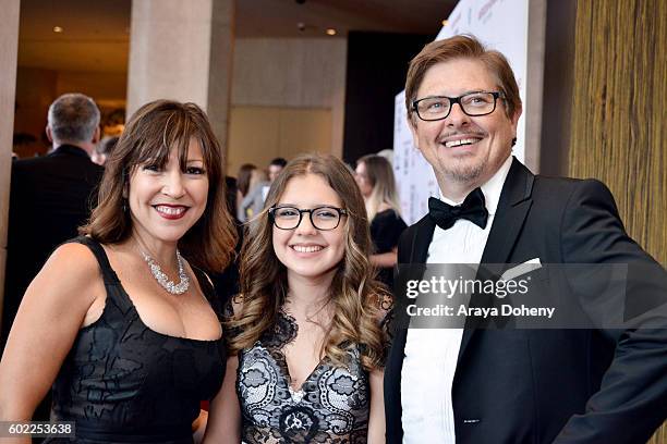 Crissy Guerrero, Alina Foley and actor Dave Foley attend the Sixth Annual American Humane Association Hero Dog Awards at The Beverly Hilton Hotel on...