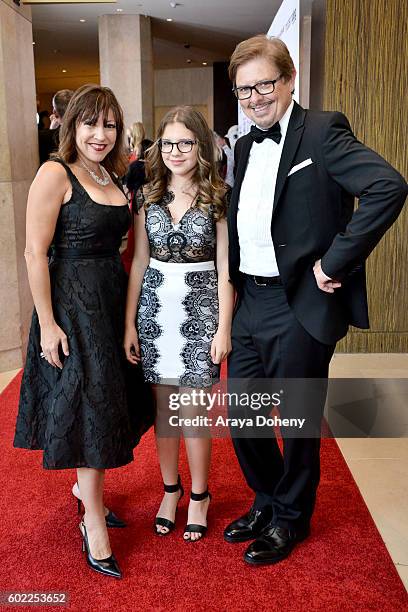 Crissy Guerrero, Alina Foley and actor Dave Foley attend the Sixth Annual American Humane Association Hero Dog Awards at The Beverly Hilton Hotel on...